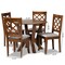 Baxton Studio Zoe Grey Upholstered and Walnut Wood 5-Piece Dining Set 173-9874-10899 - alternate 9